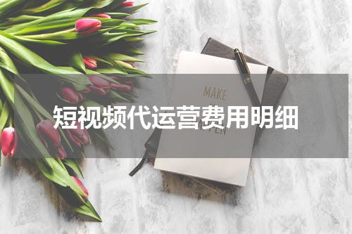 短视频代运营费用明细