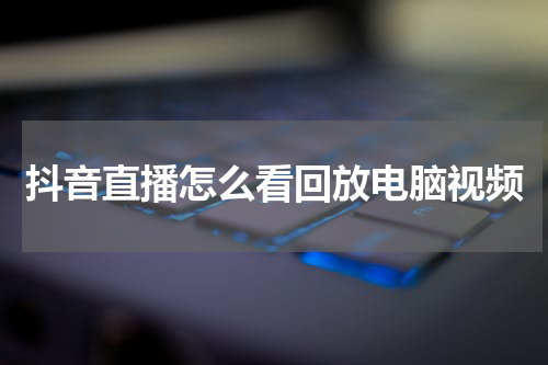 抖音直播怎么看回放电脑视频