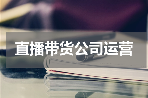直播带货公司运营