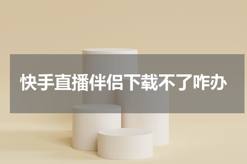 快手直播伴侣下载不了咋办