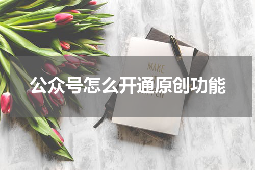 公众号怎么开通原创功能