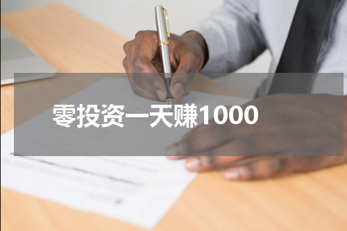 零投资一天赚1000