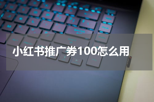 小红书推广券100怎么用