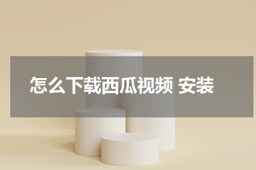 怎么下载西瓜视频 安装