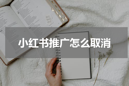 小红书推广怎么取消