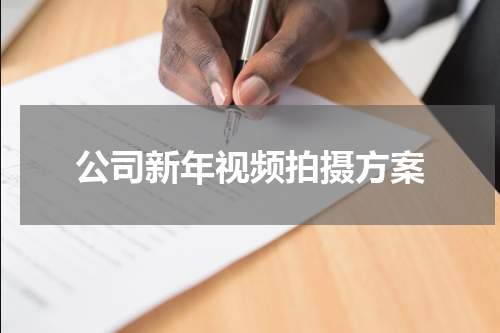 公司新年视频拍摄方案