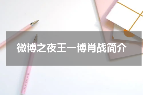 微博之夜王一博肖战简介