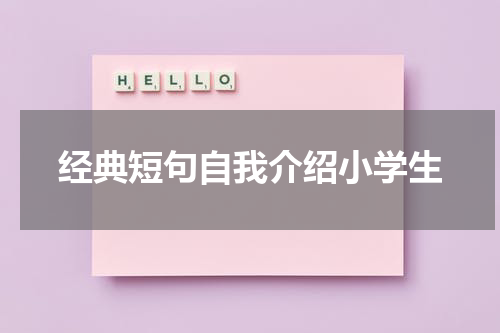 经典短句自我介绍小学生