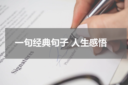 一句经典句子 人生感悟