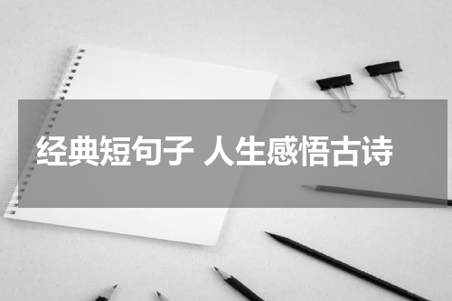 经典短句子 人生感悟古诗