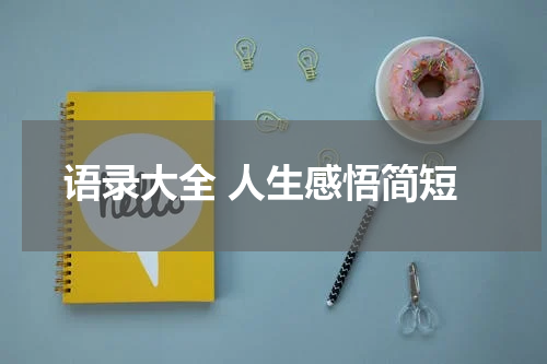语录大全 人生感悟简短