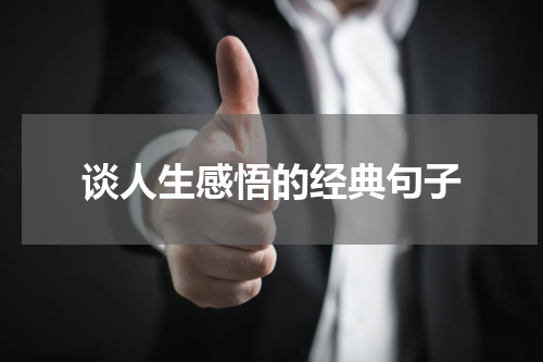 谈人生感悟的经典句子