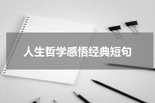 人生哲学感悟经典短句