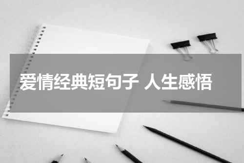 爱情经典短句子 人生感悟