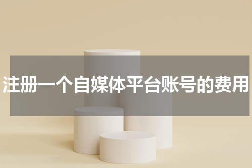 注册一个自媒体平台账号的费用