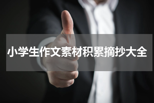 小学生作文素材积累摘抄大全