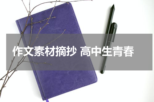 作文素材摘抄 高中生青春