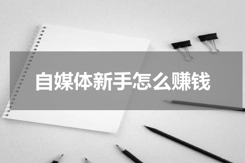 自媒体新手怎么赚钱