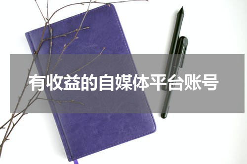 有收益的自媒体平台账号