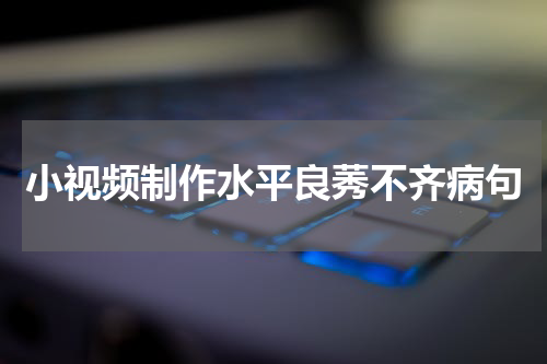 小视频制作水平良莠不齐病句