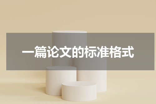 一篇论文的标准格式
