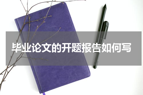 毕业论文的开题报告如何写