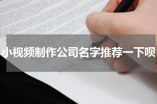 小视频制作公司名字推荐一下呗