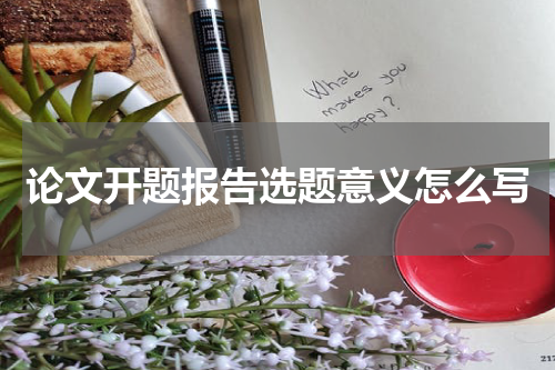 论文开题报告选题意义怎么写