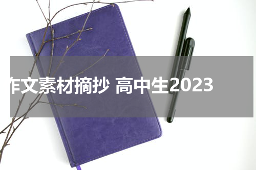 作文素材摘抄 高中生2023