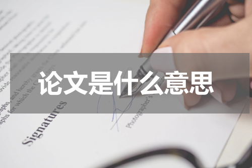 论文是什么意思