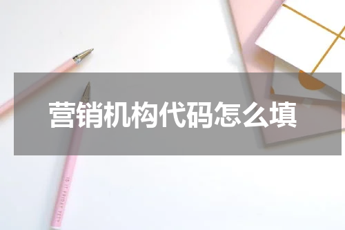 营销机构代码怎么填