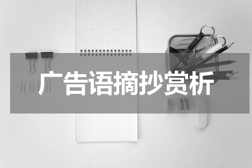 广告语摘抄赏析