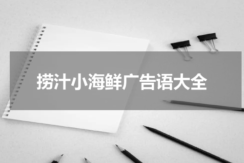 捞汁小海鲜广告语大全
