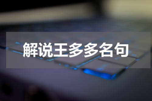 解说王多多名句
