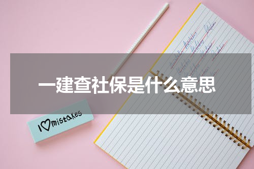 一建查社保是什么意思