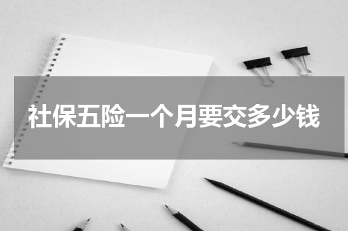 社保五险一个月要交多少钱