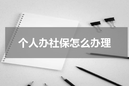 个人办社保怎么办理