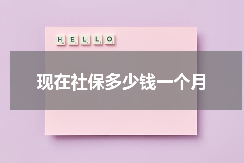 现在社保多少钱一个月