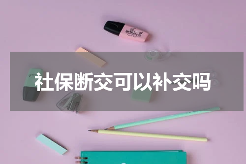 社保断交可以补交吗