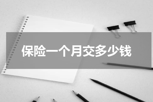保险一个月交多少钱
