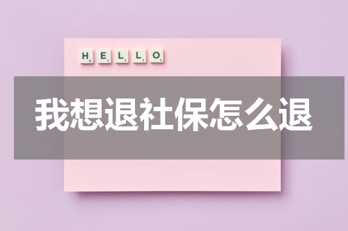 我想退社保怎么退