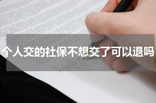个人交的社保不想交了可以退吗