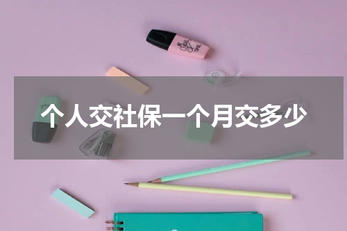 个人交社保一个月交多少