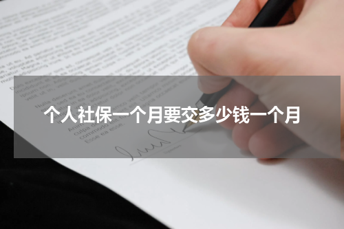 个人社保一个月要交多少钱一个月