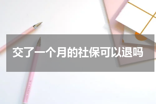 交了一个月的社保可以退吗