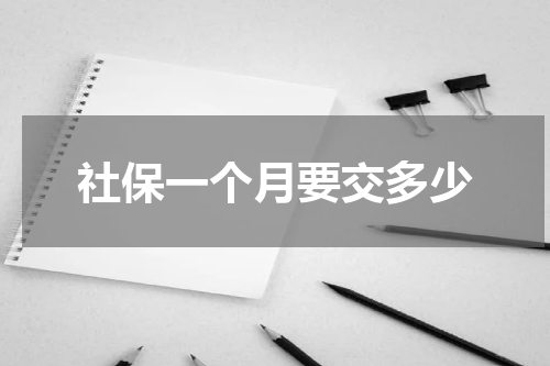 社保一个月要交多少