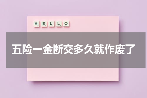 五险一金断交多久就作废了