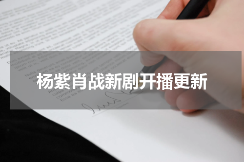 杨紫肖战新剧开播更新
