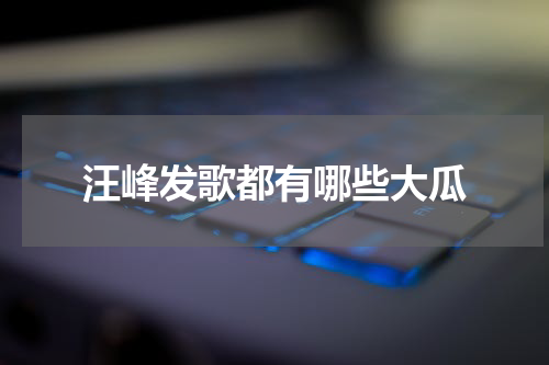 汪峰发歌都有哪些大瓜