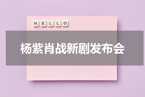 杨紫肖战新剧发布会